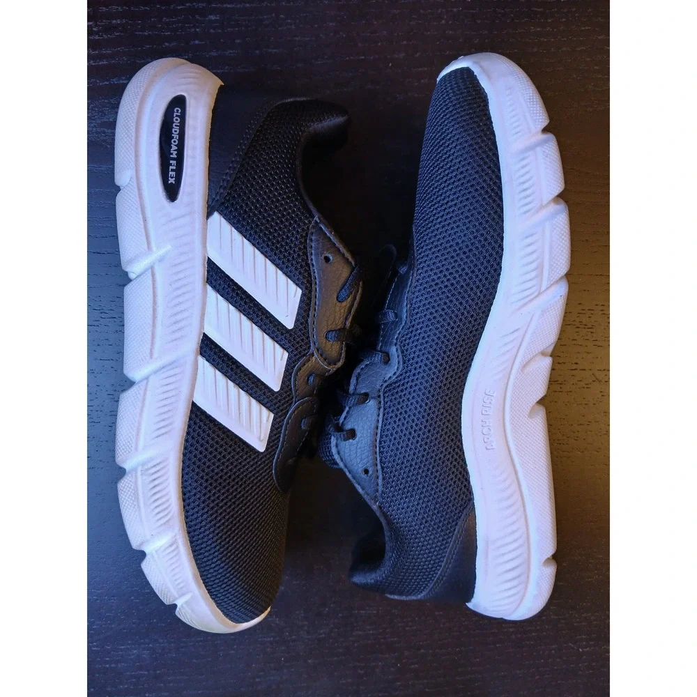 Adidas Cloudfoam Flex Arch Rise Mens Running Shoes Black White AHQ4960 Size 7.5W